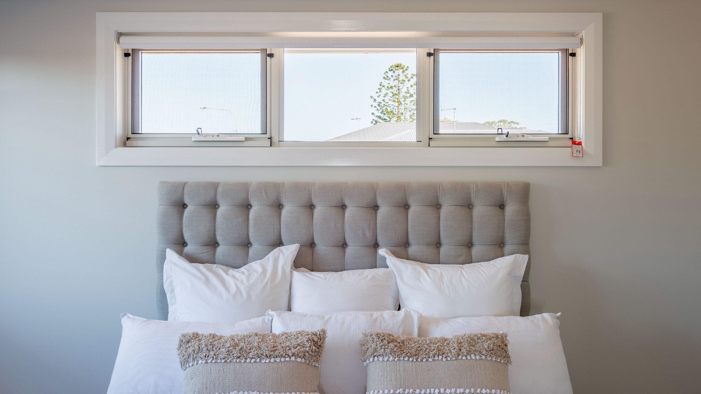 White Awning Window in a bedroom