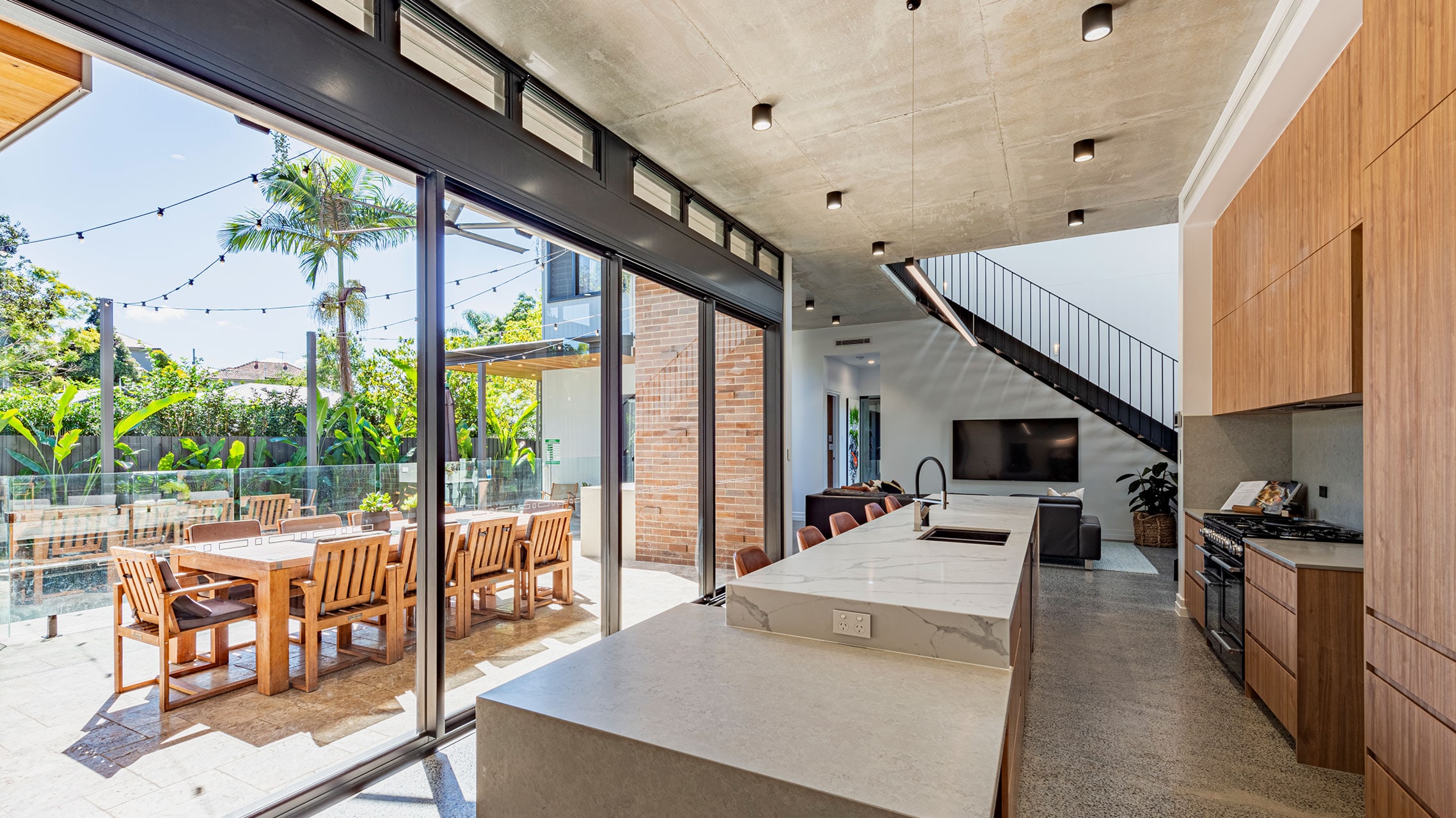 Large Sliding Stacking Door in the kitchen