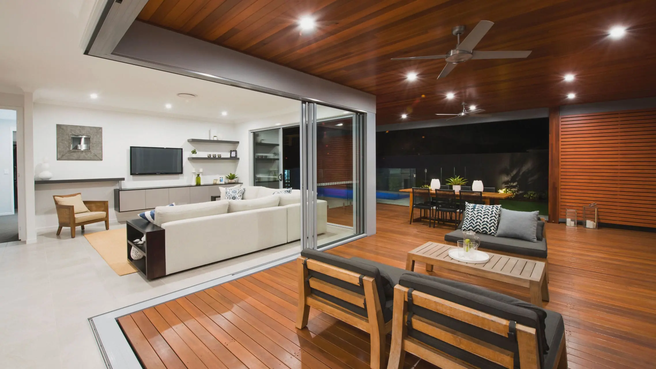 Aluminium Corner Sliding Door in a family room