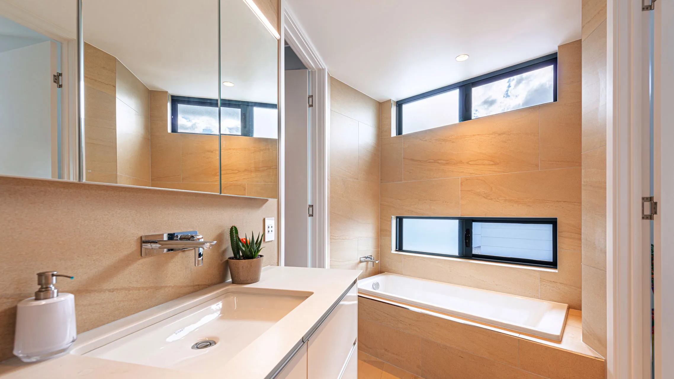 Small Sliding Windows in a bathroom