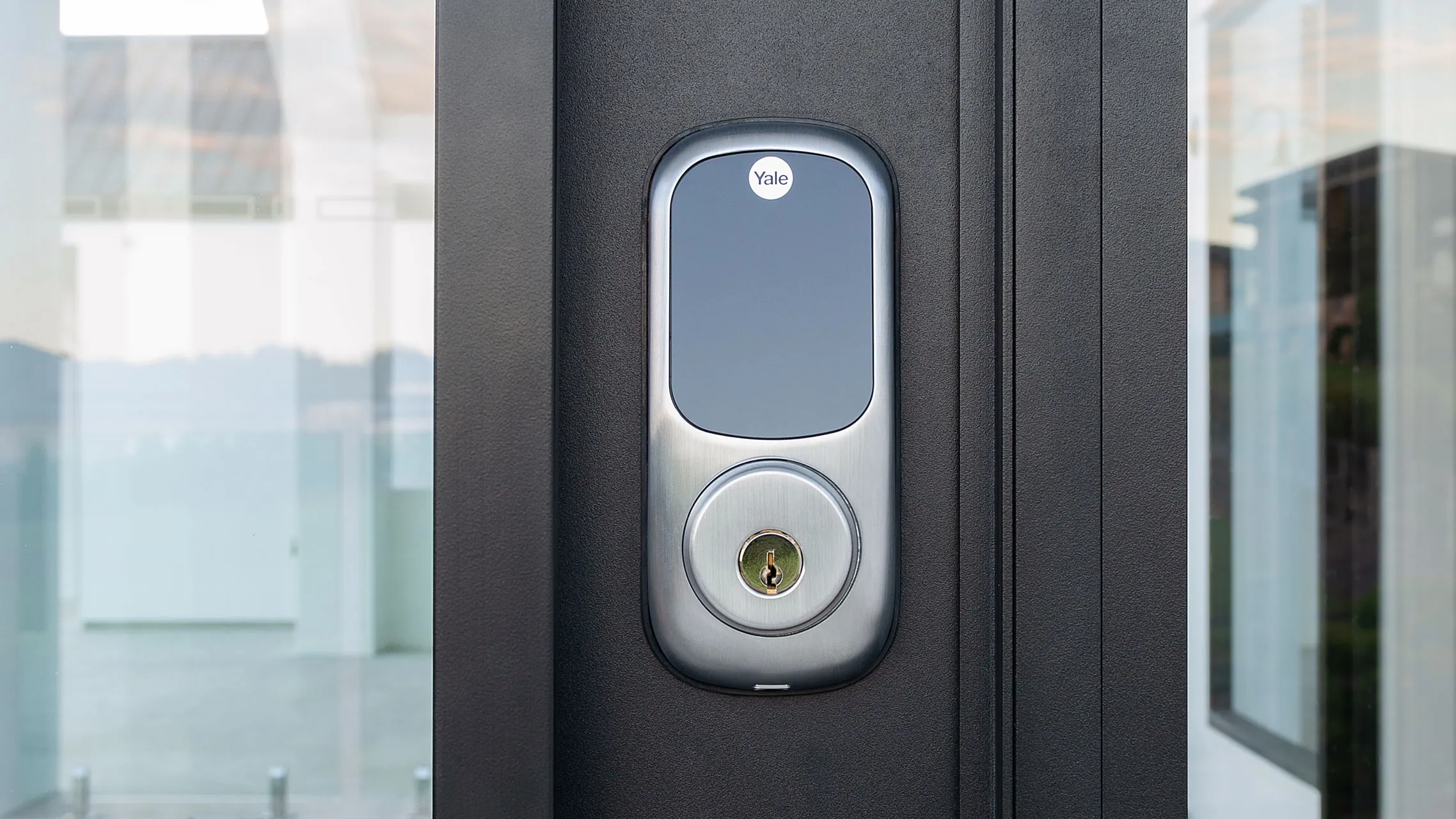 Close up of electronic door lock