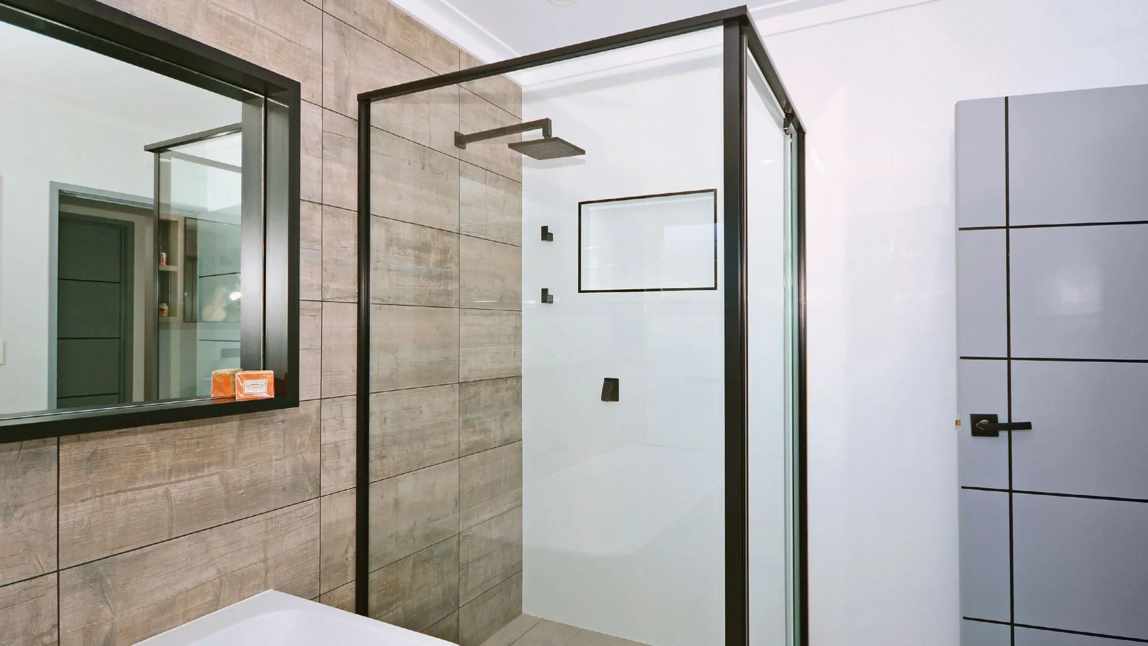 Black Framed Shower Screens