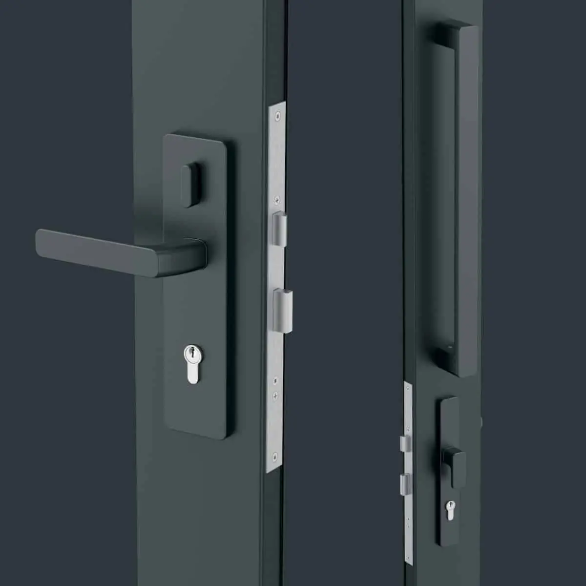 Entrance Door lever & inline handle set with key lock